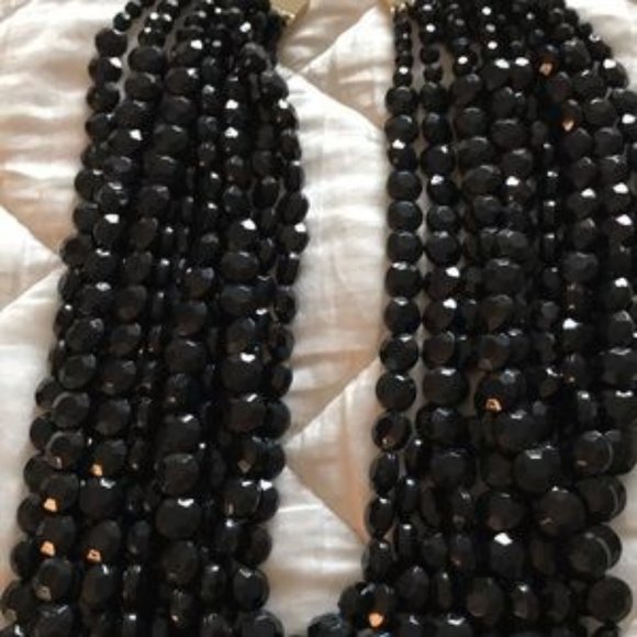 Beautiful black 12 strand beaded necklace - Picture 3 of 4
